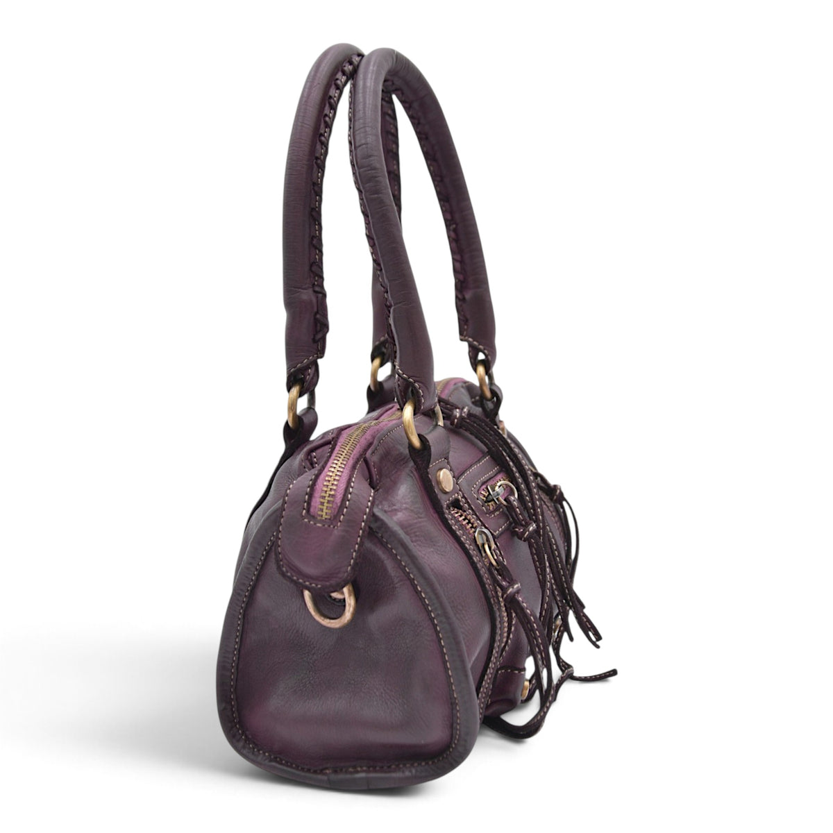 Small Pocket Satchel in Plum