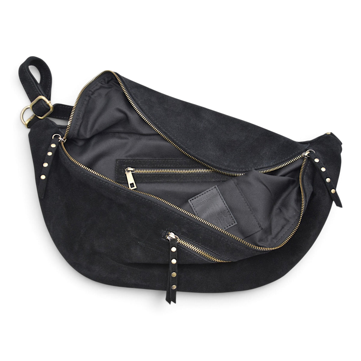Bella 2.0 Italian Suede Sling Bag in Black
