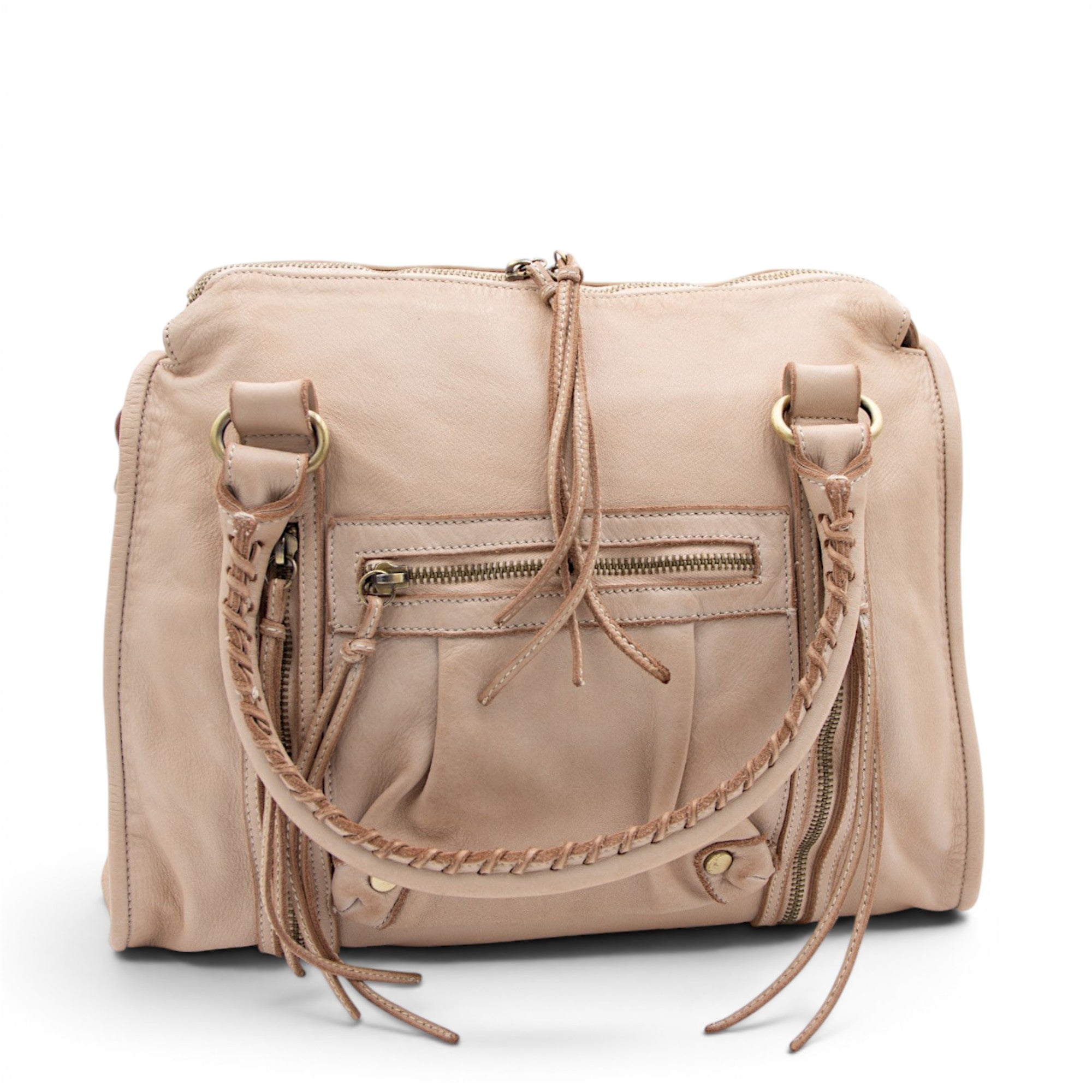 Large Pocket Satchel in Light Taupe