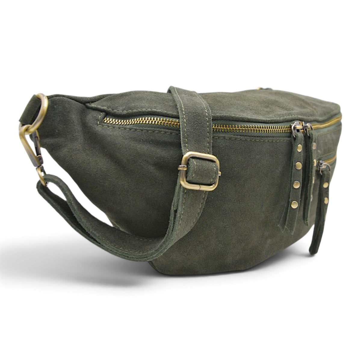 Bella 2.0 Italian Suede Sling Bag in Olive