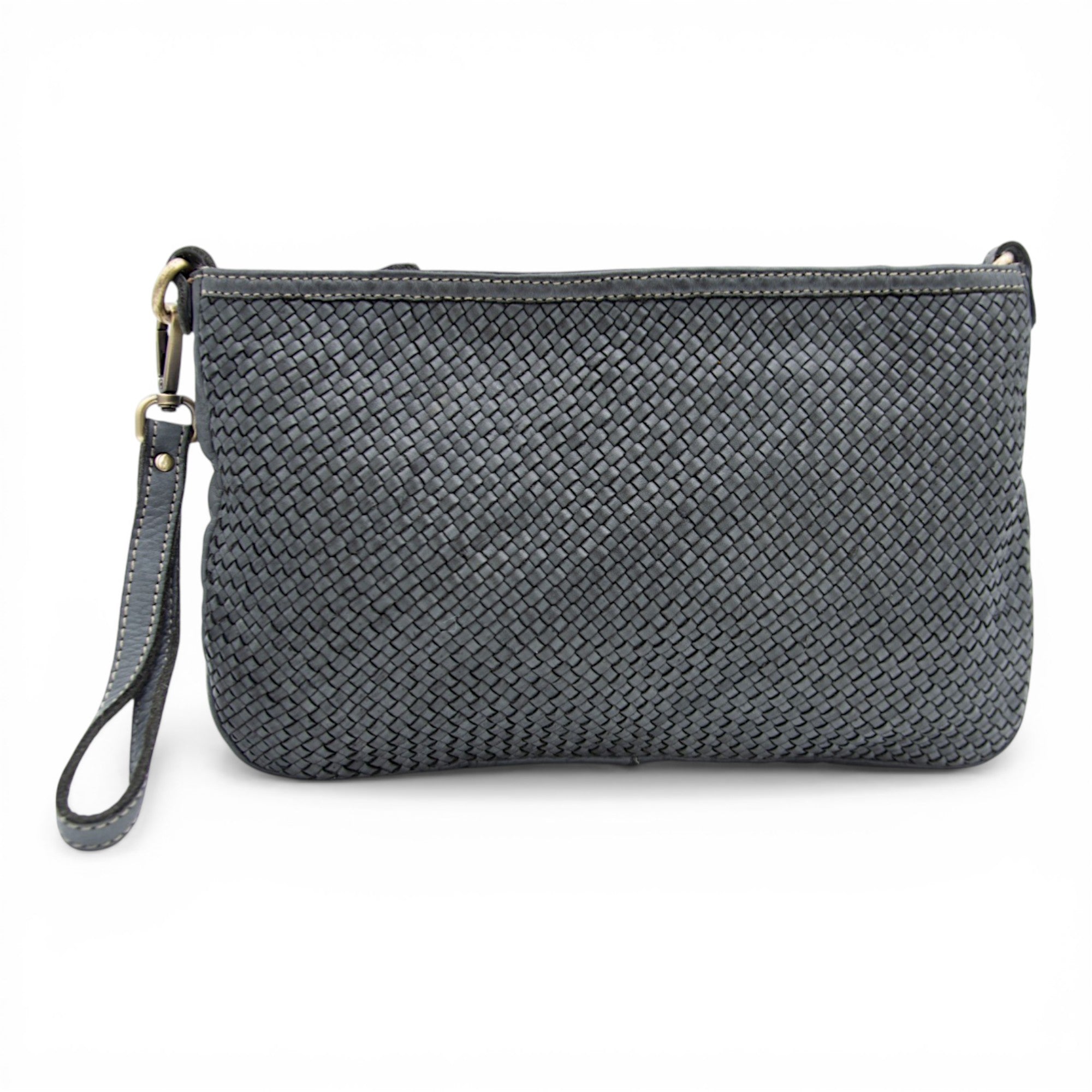 Laura Woven Crossbody in Grey