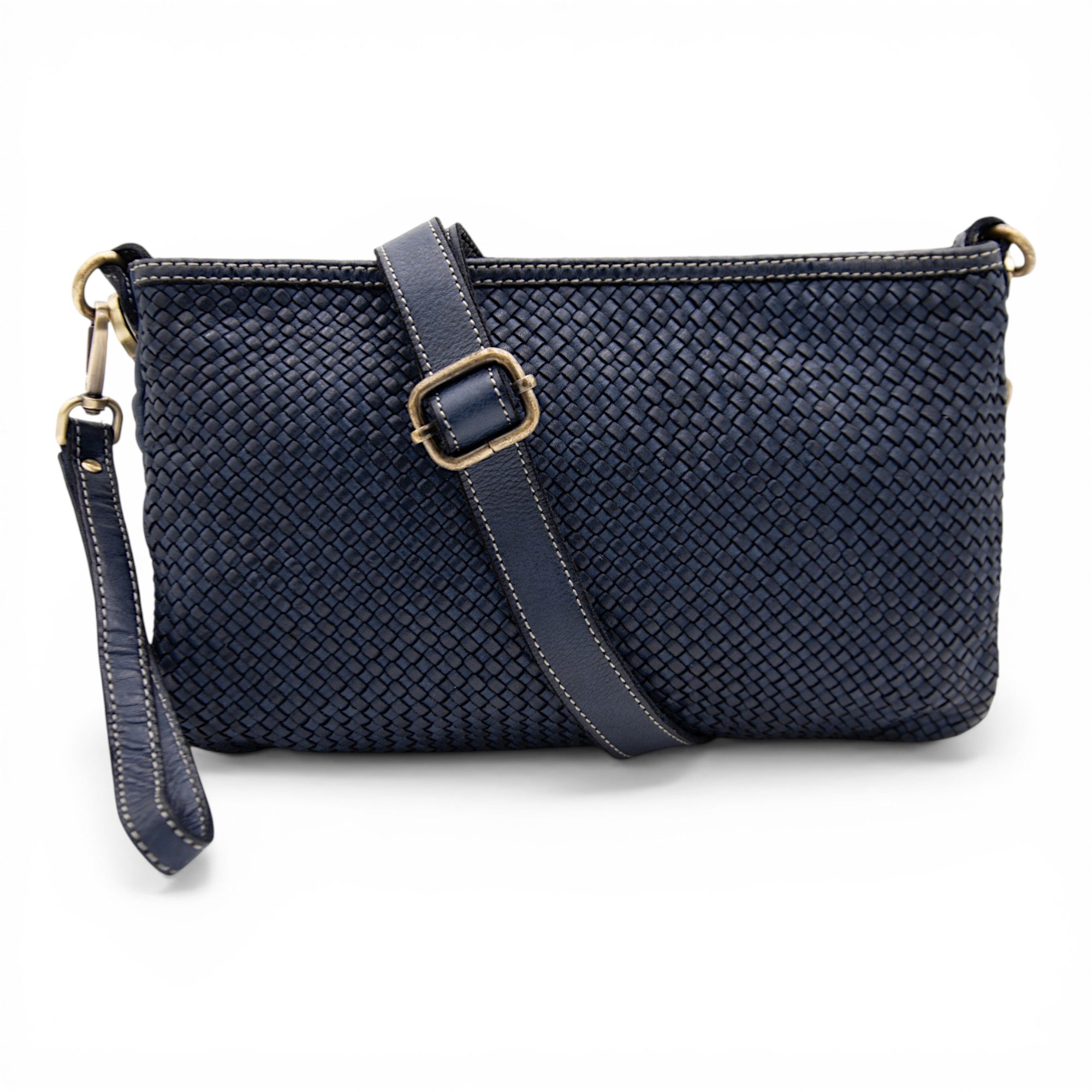 Laura Woven Crossbody in Navy