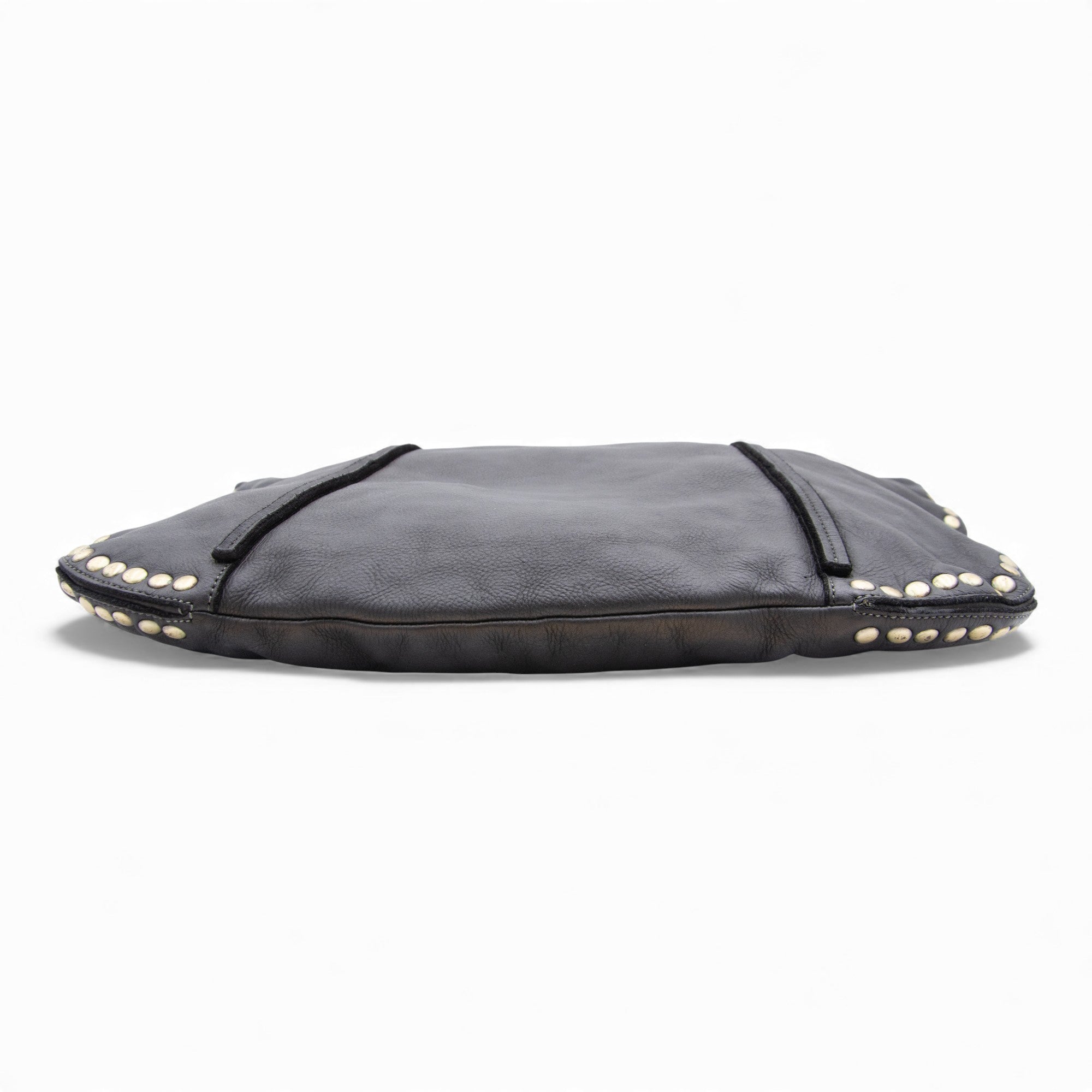 Anna Leather Hobo in Black