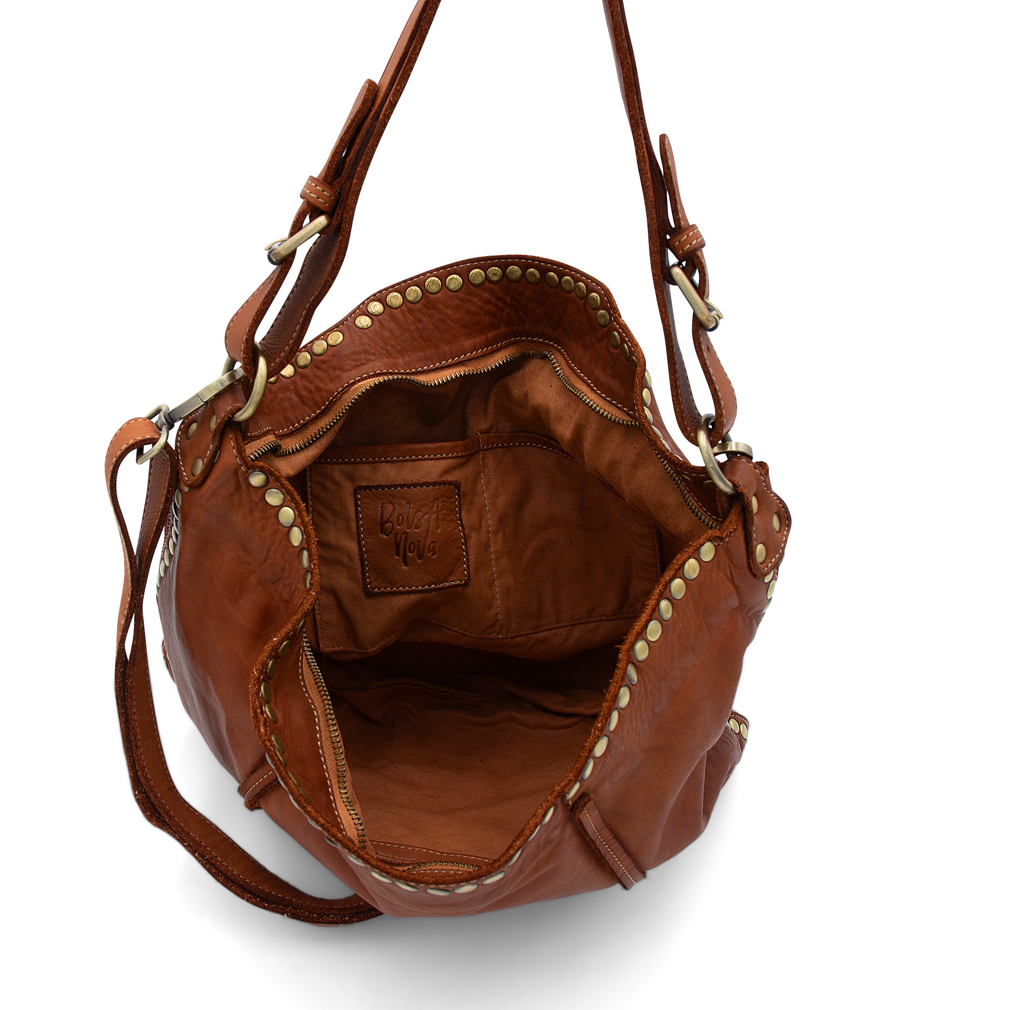 Anna Leather Hobo in Cognac