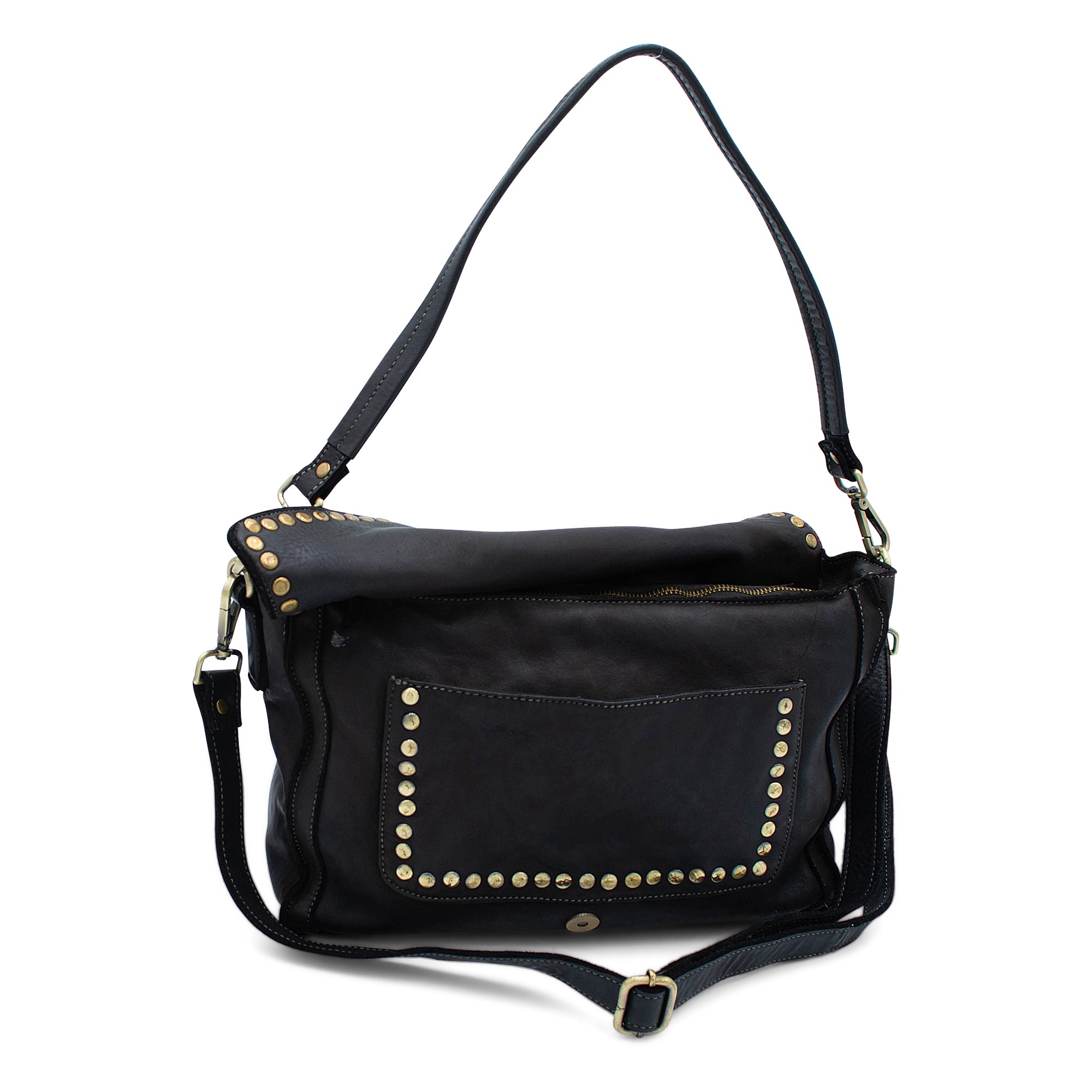 Emily Studded Shoulder Bag in Black