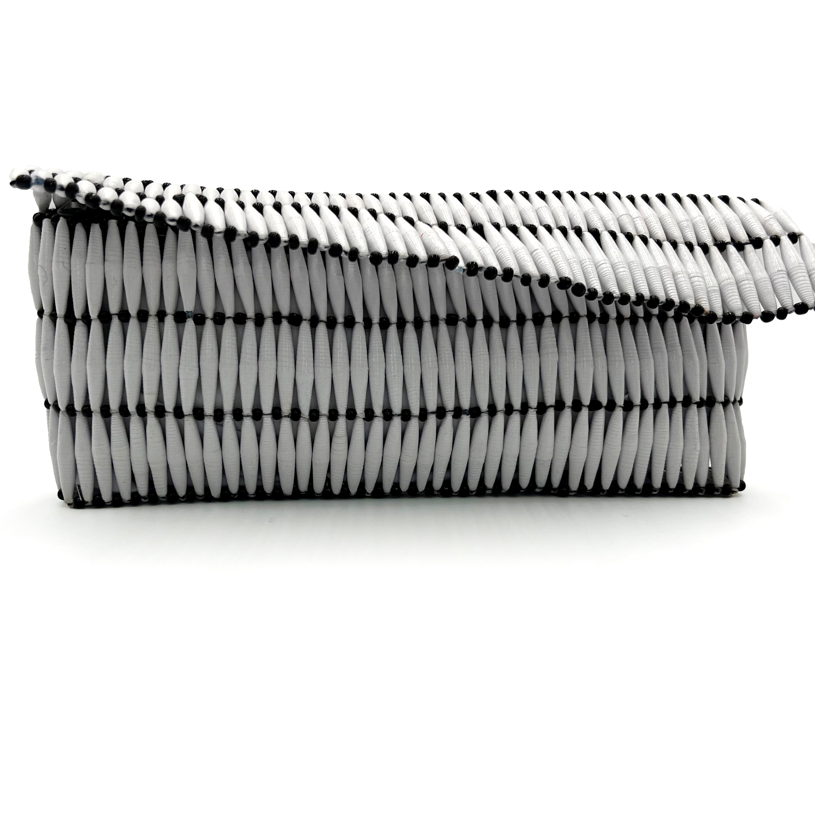 White Fold Over Clutch