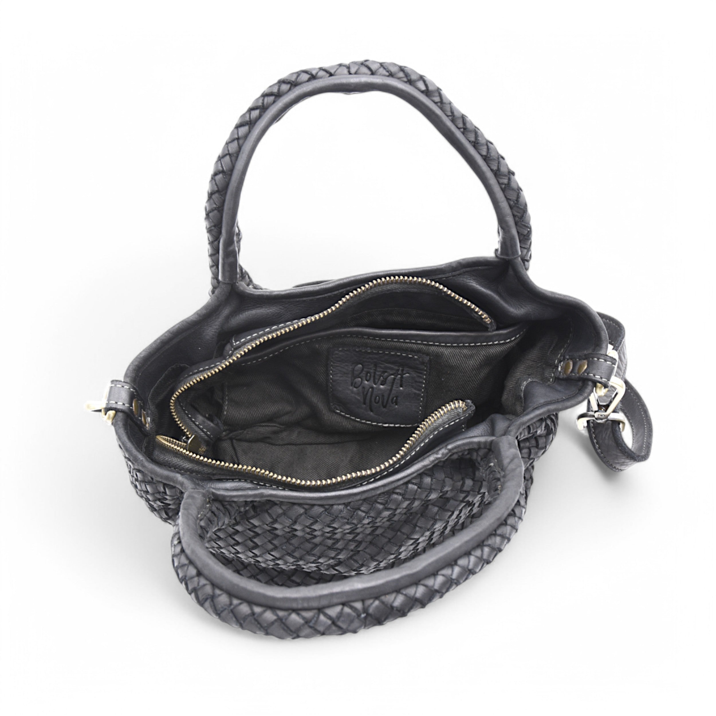 Lisa Woven Mini Tote In Black