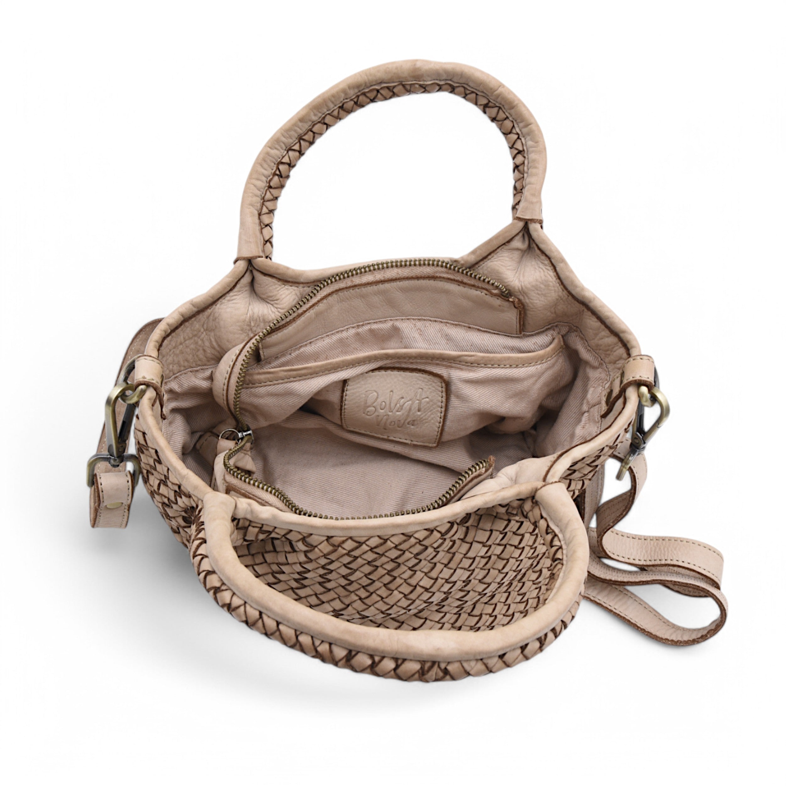 Lisa Woven Mini Tote In Light Taupe