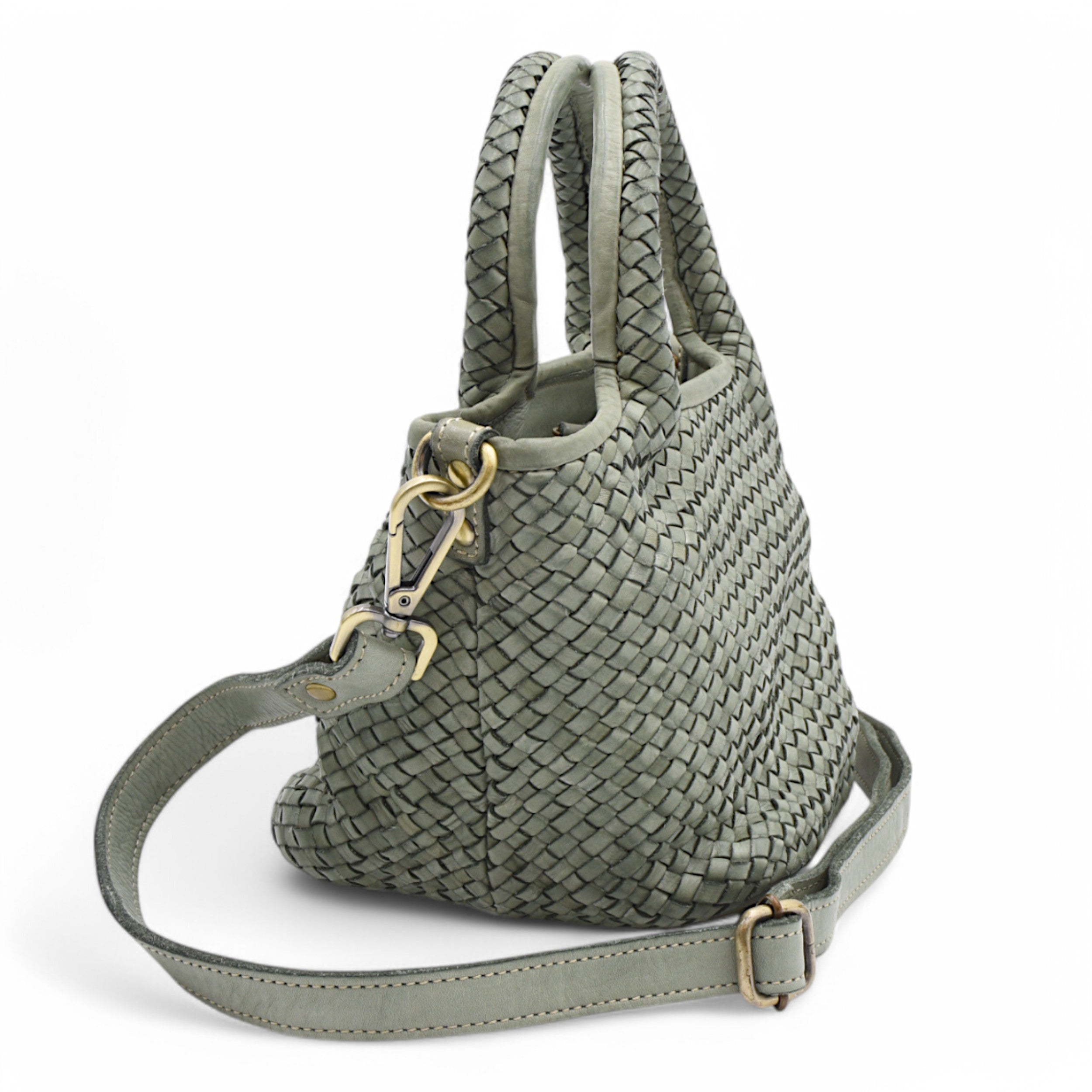 Lisa Woven Mini Tote In Pistachio