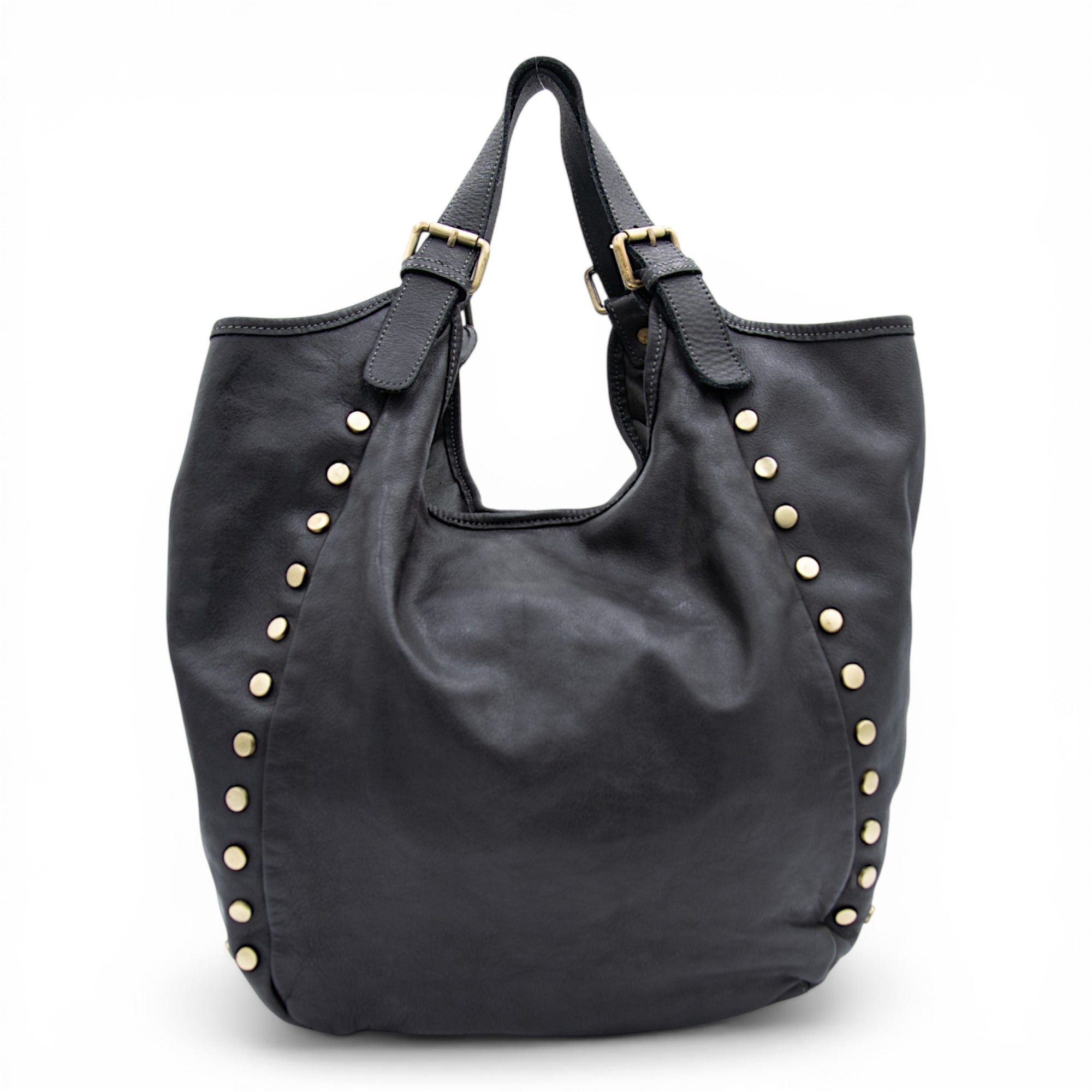 Slouchy Stud Tote in Black