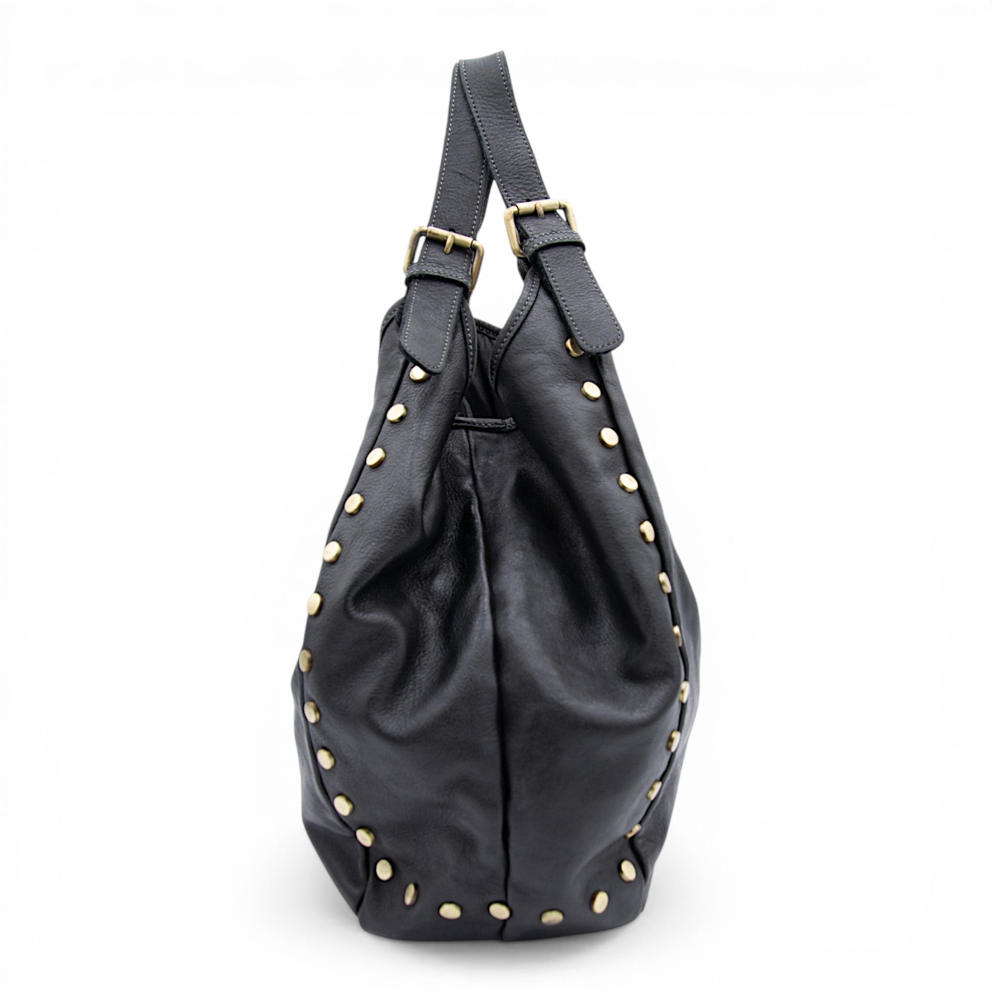Slouchy Stud Tote in Black