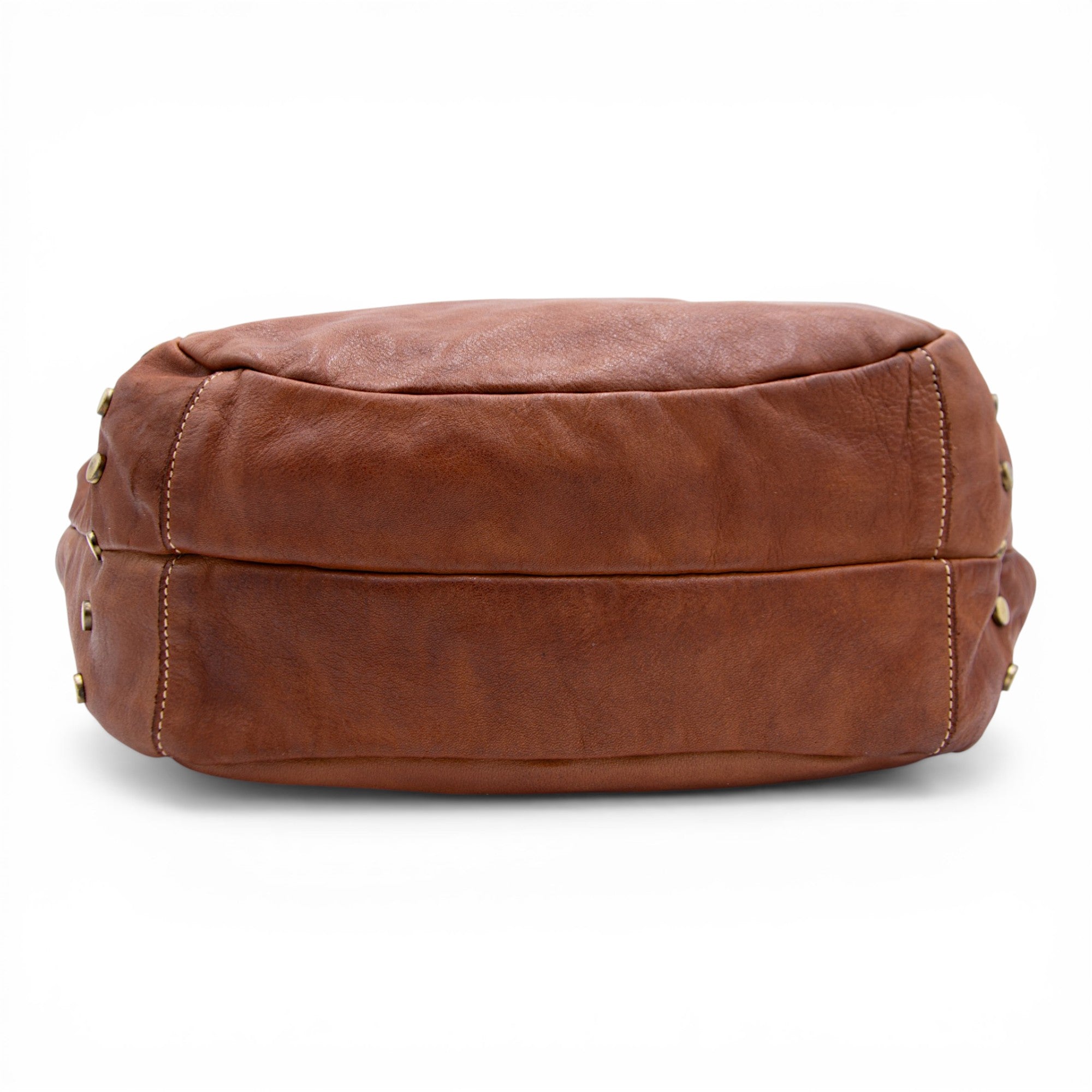 Slouchy Stud Tote in Cognac
