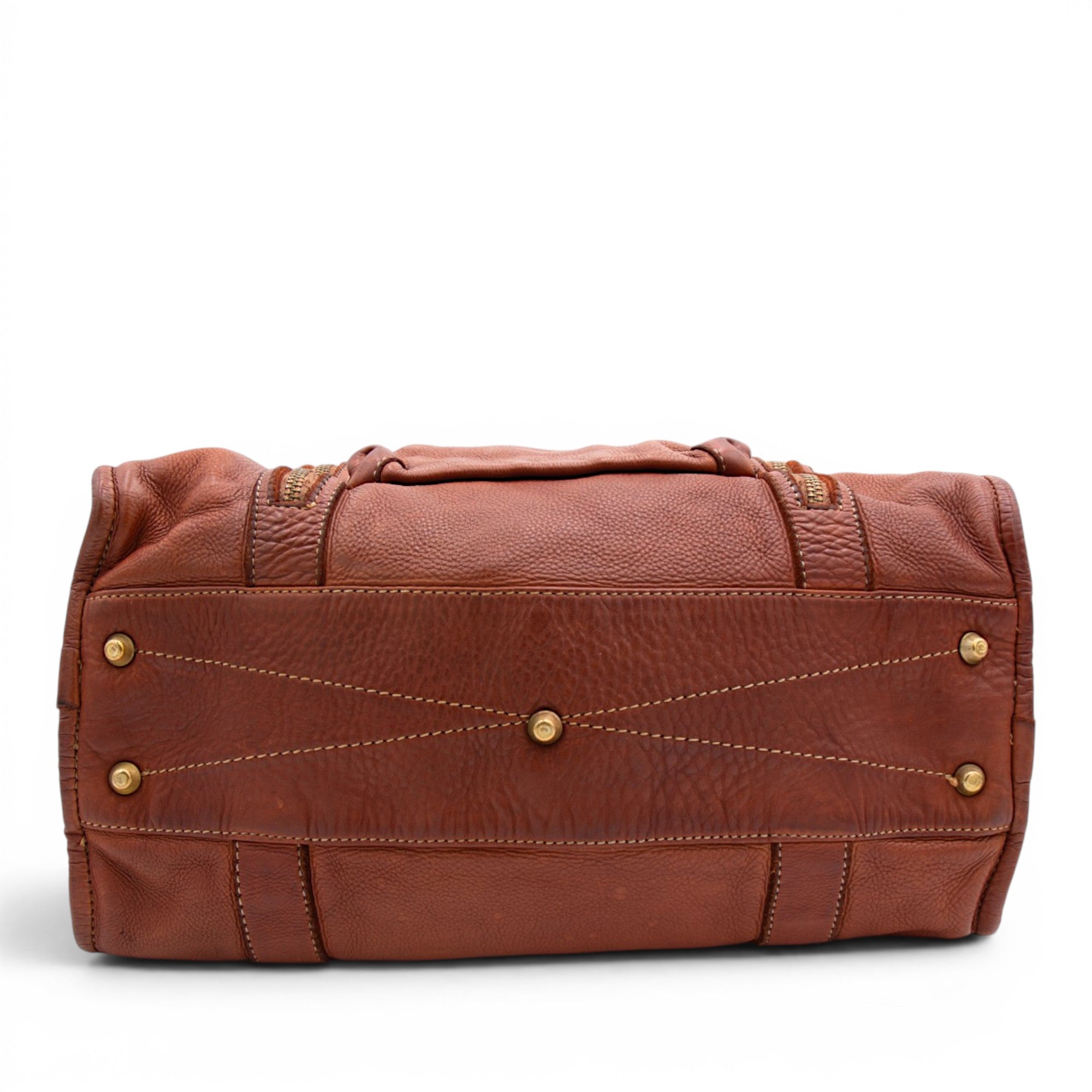 Large Pocket Satchel in Cognac
