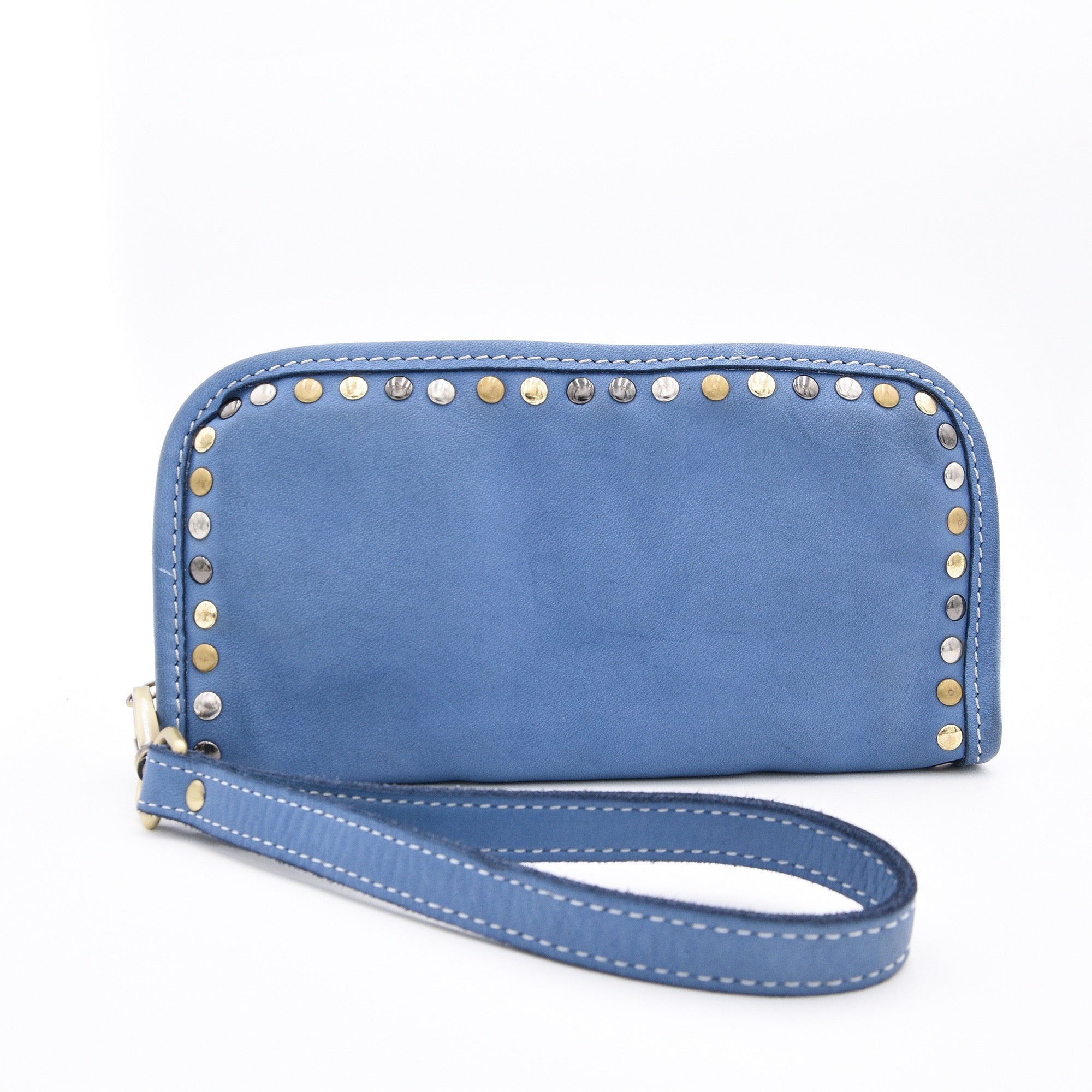 Sofia Zip Around Wallet in Denim Blue