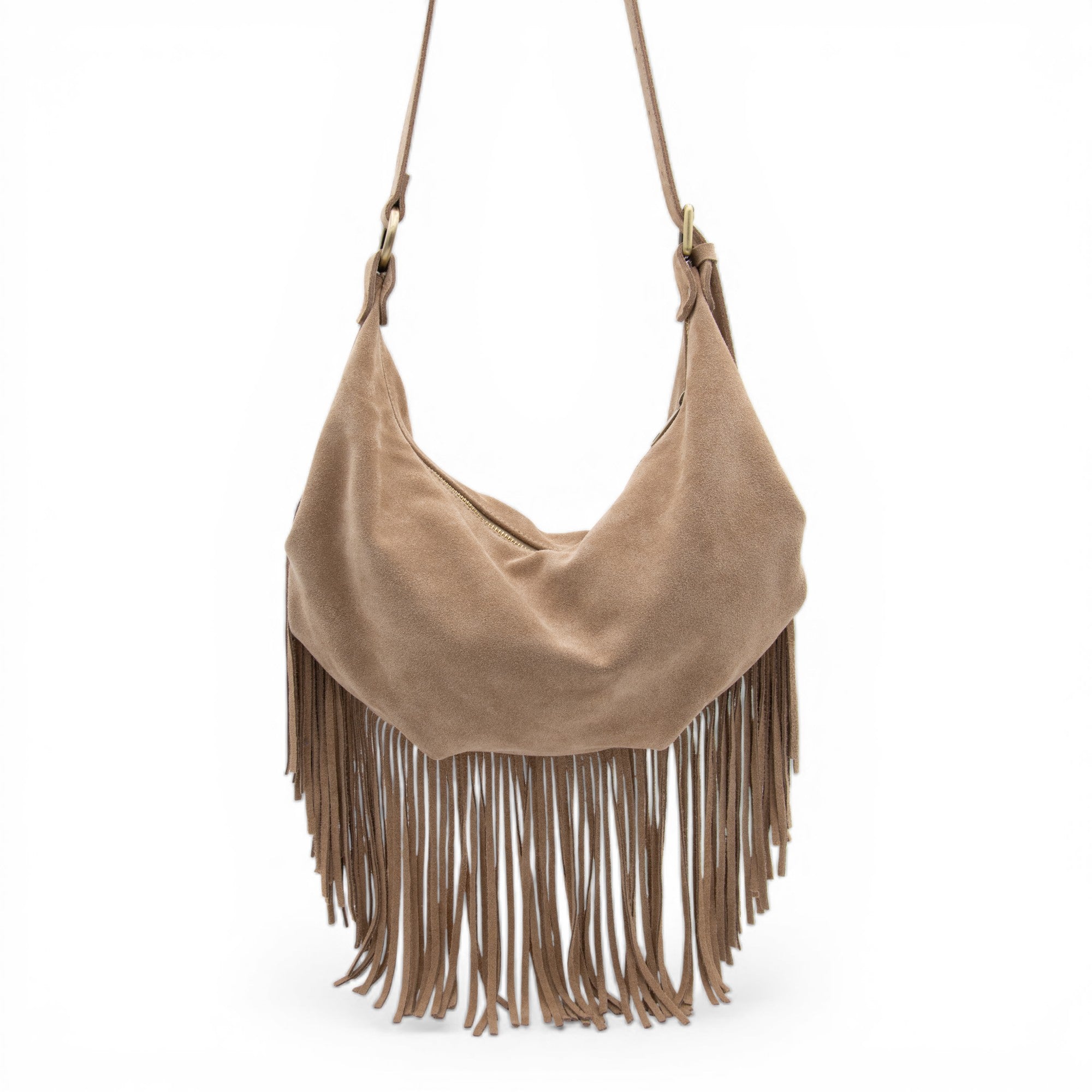 Dallas Suede Fringe in Sand