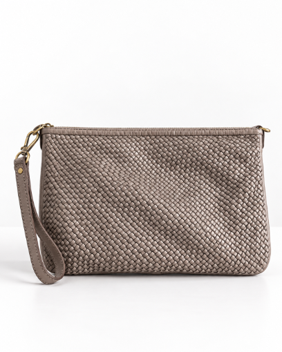 Laura Woven Crossbody in Mushroom
