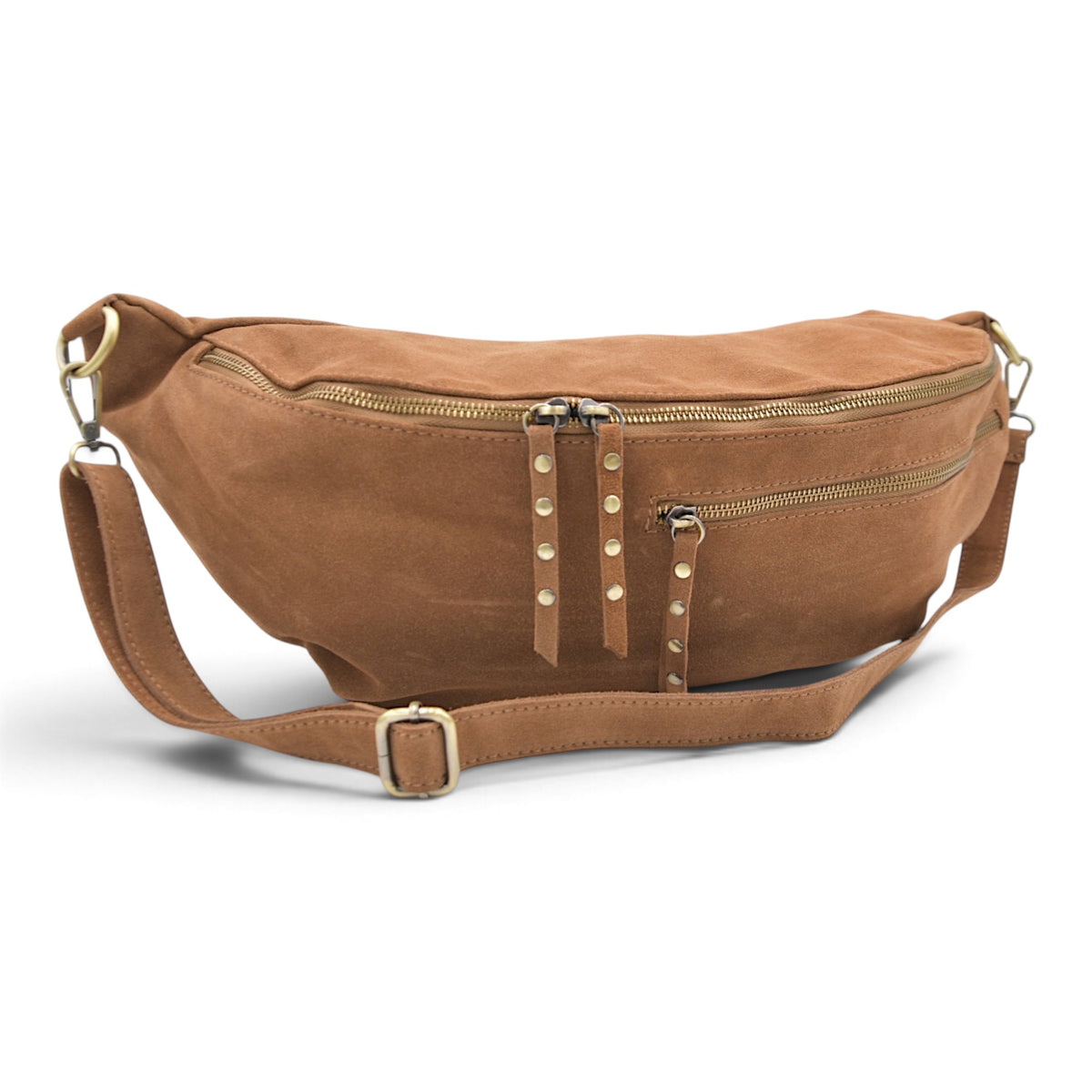 Bella 2.0 Italian Suede Sling Bag in Latte