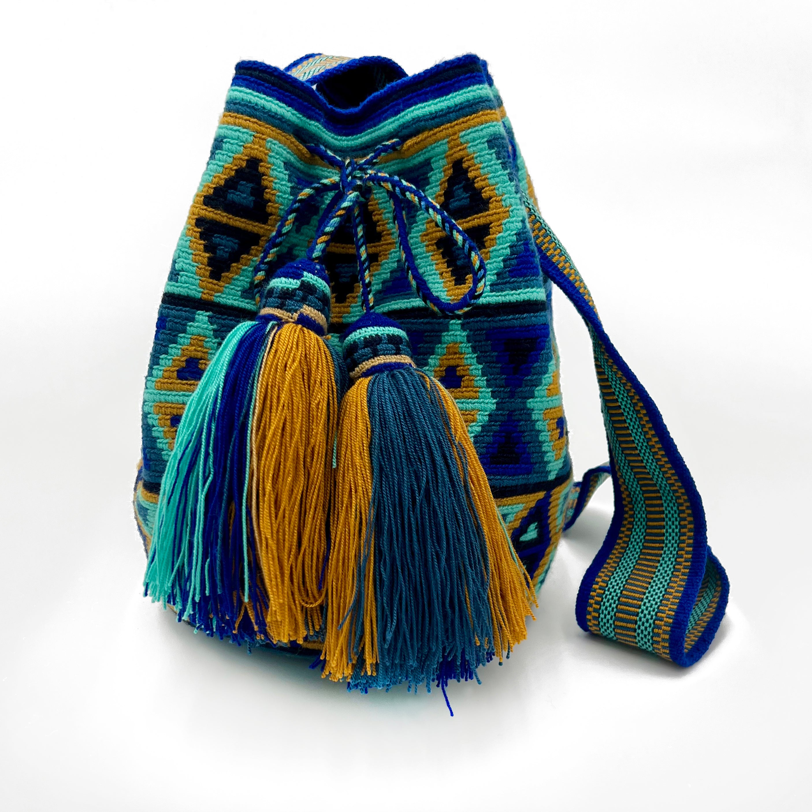 Wayuu Mochila Bag, Blue