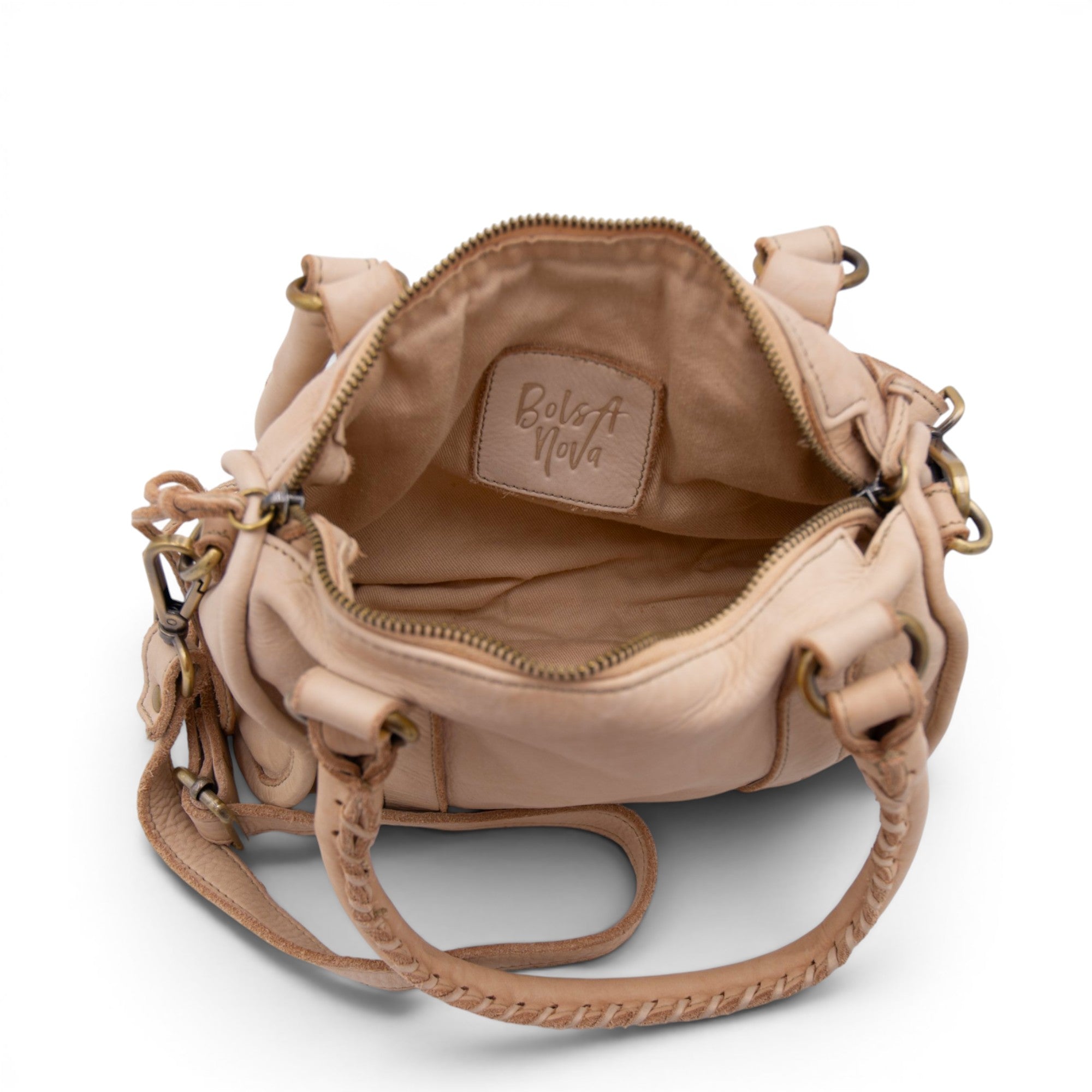 Large Pocket Satchel in Light Taupe