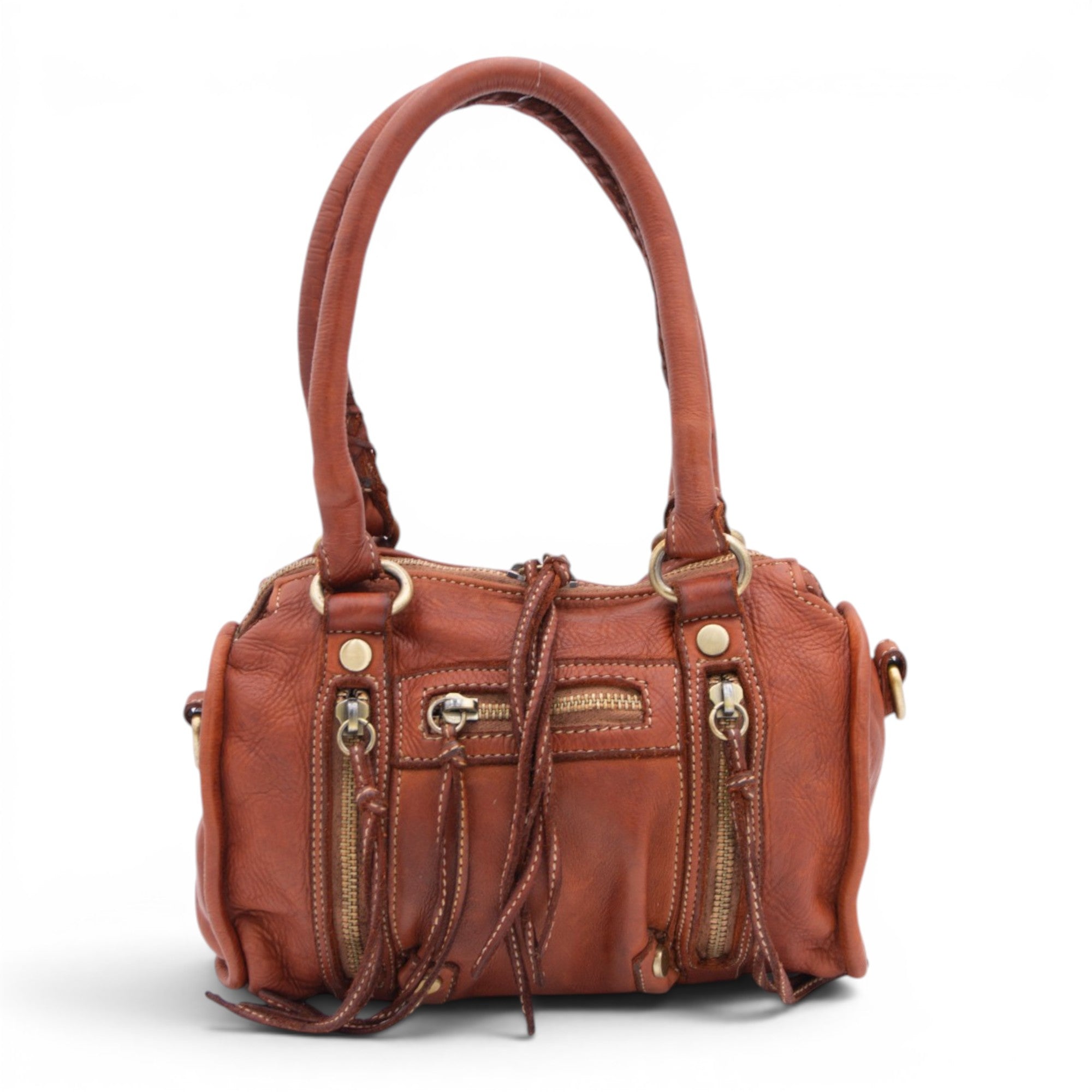 Small Pocket Satchel in Cognac
