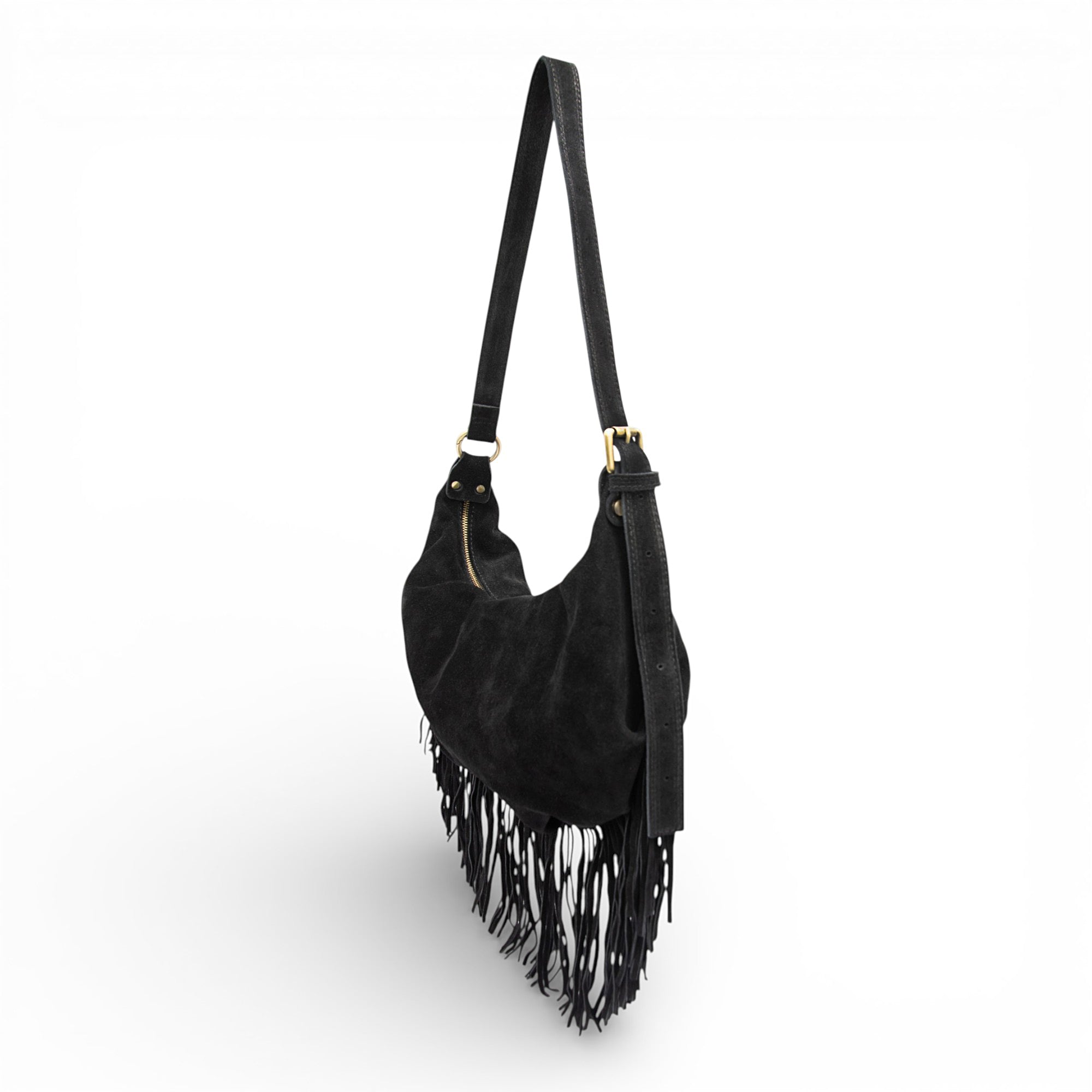 Dallas Suede Fringe in Black