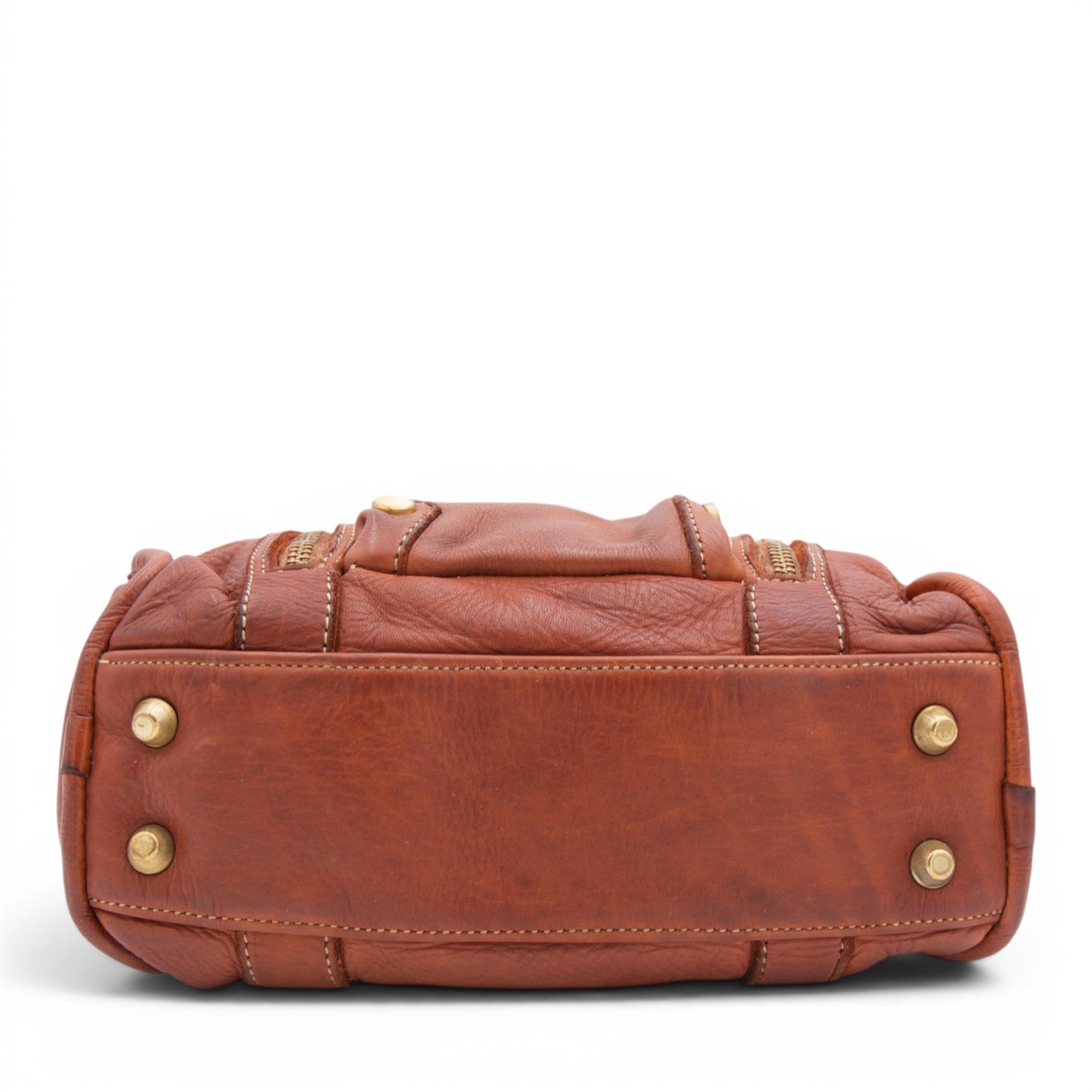 Small Pocket Satchel in Cognac