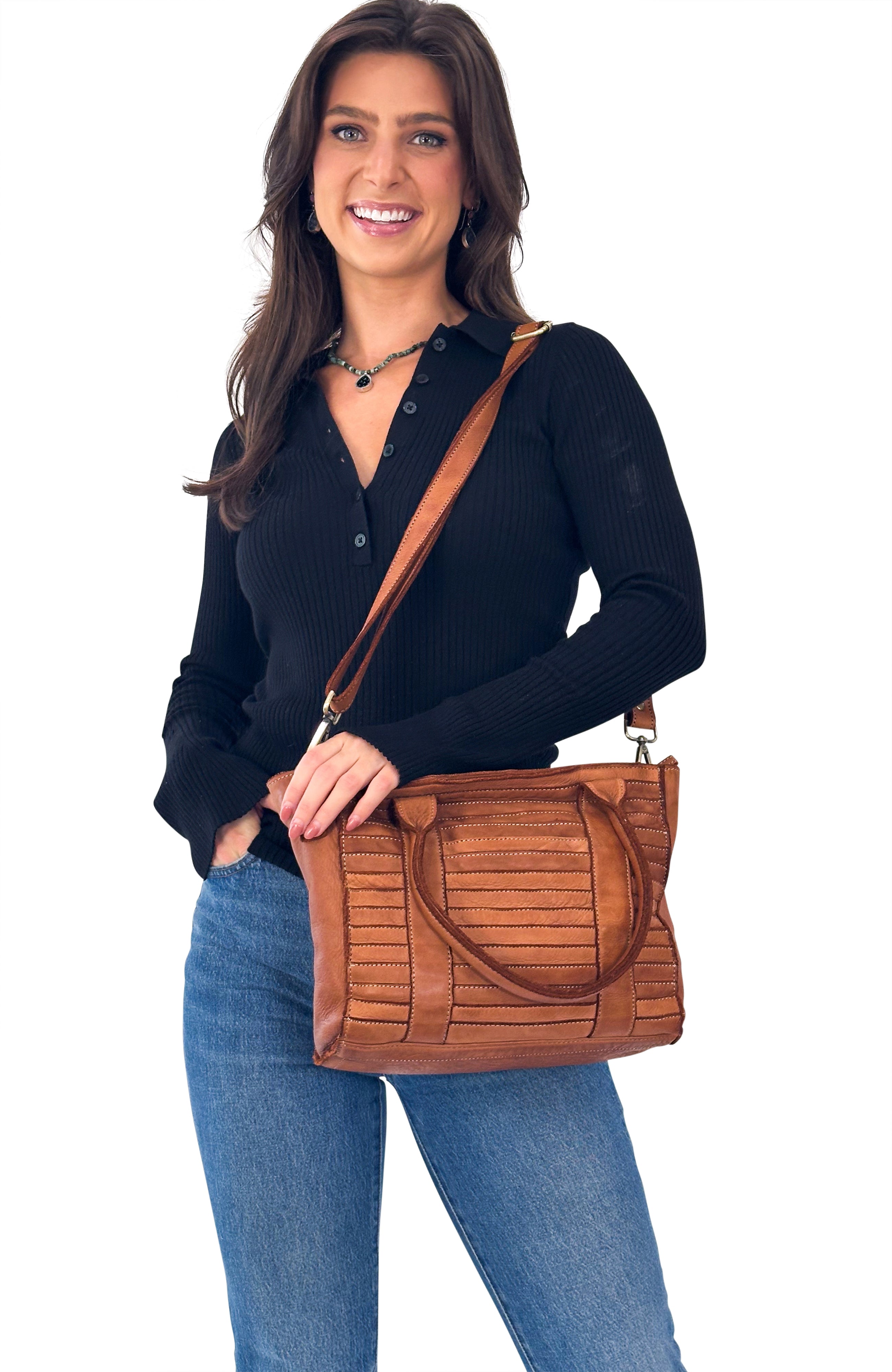 Milan Tote in Cognac