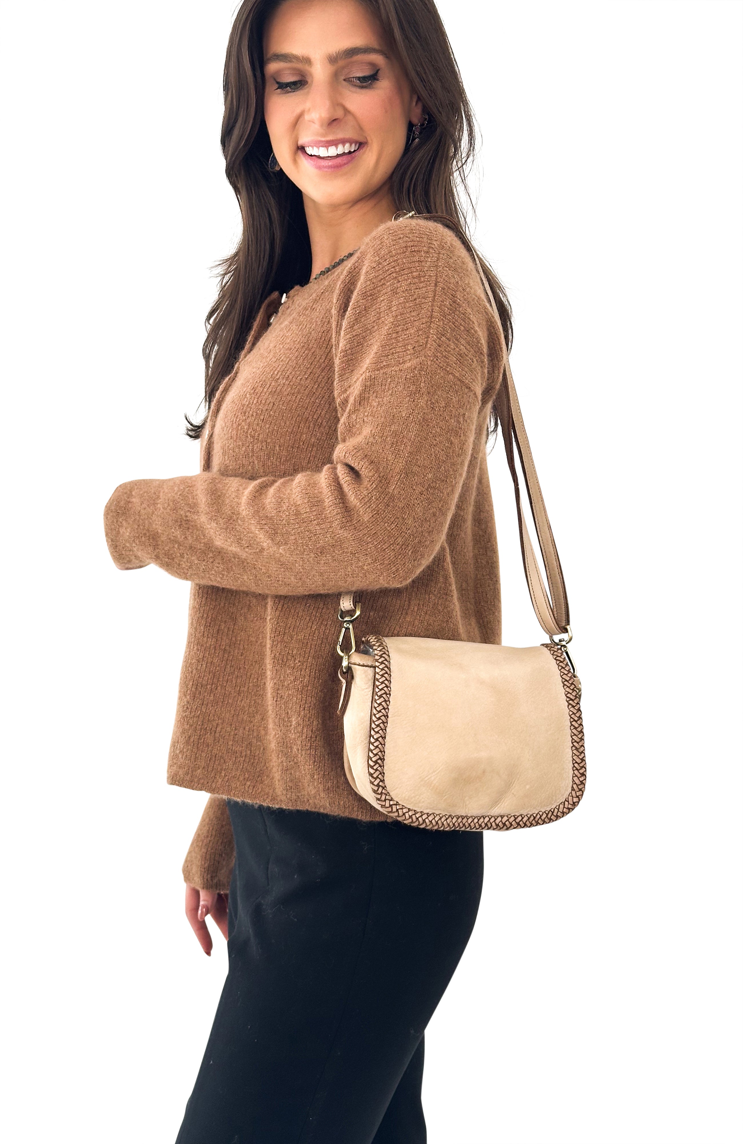 Naples Saddle Bag in Light Taupe