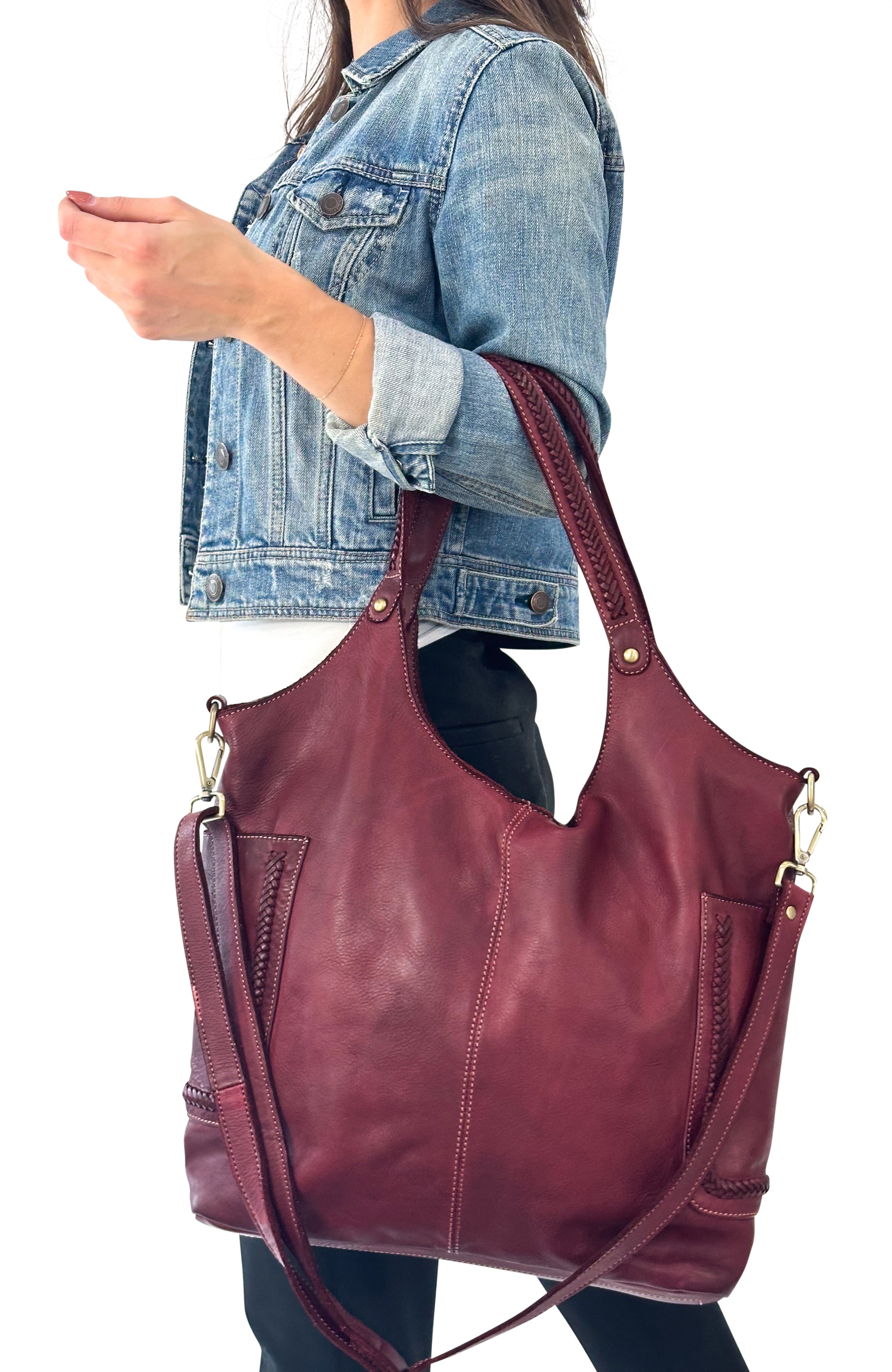 Julia Slouchy Tote in Bordeaux