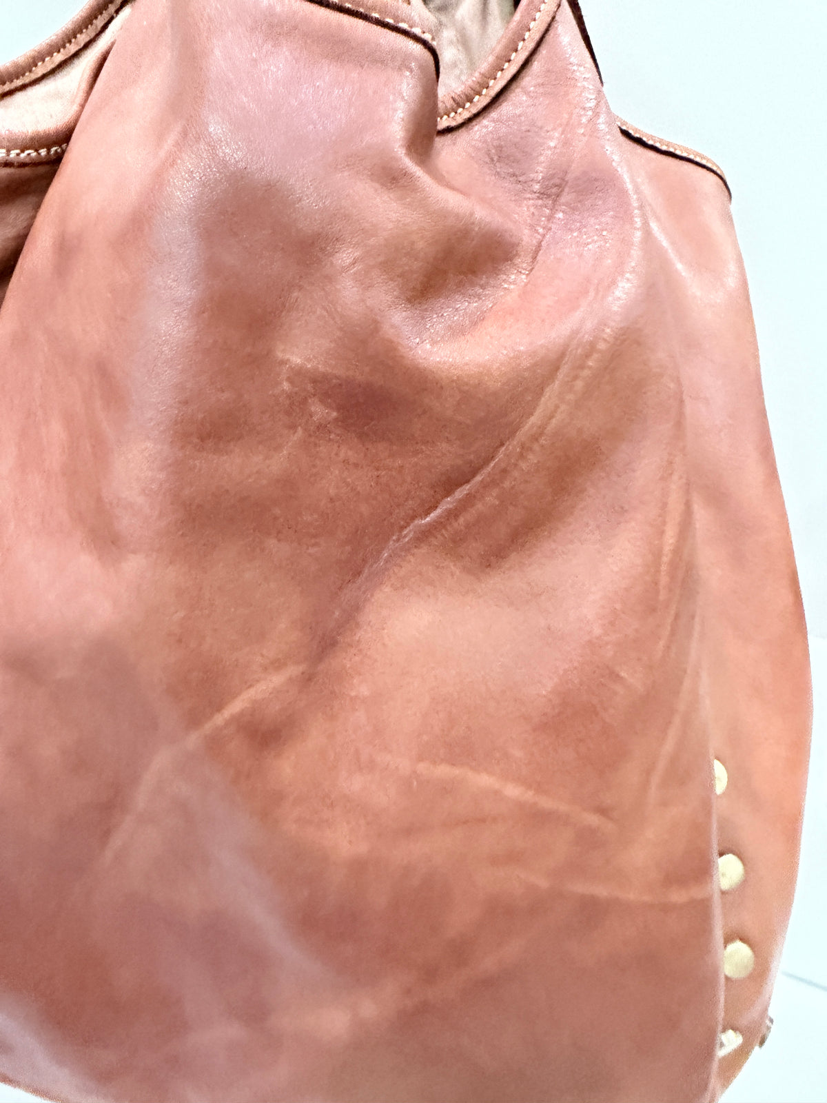 Slouchy Stud Tote in Cognac - Sample Sale