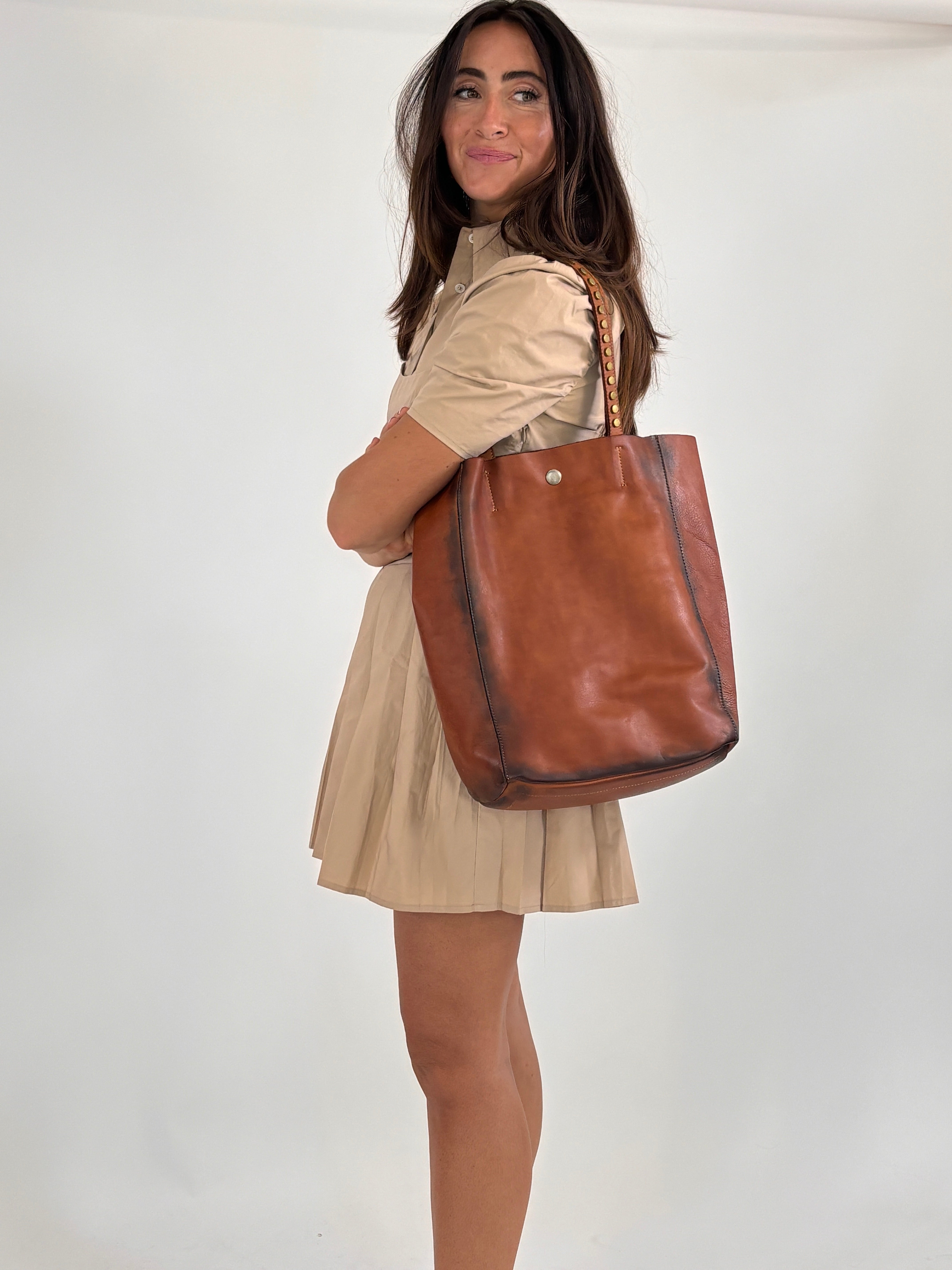 Wanderlust Tote in Cognac