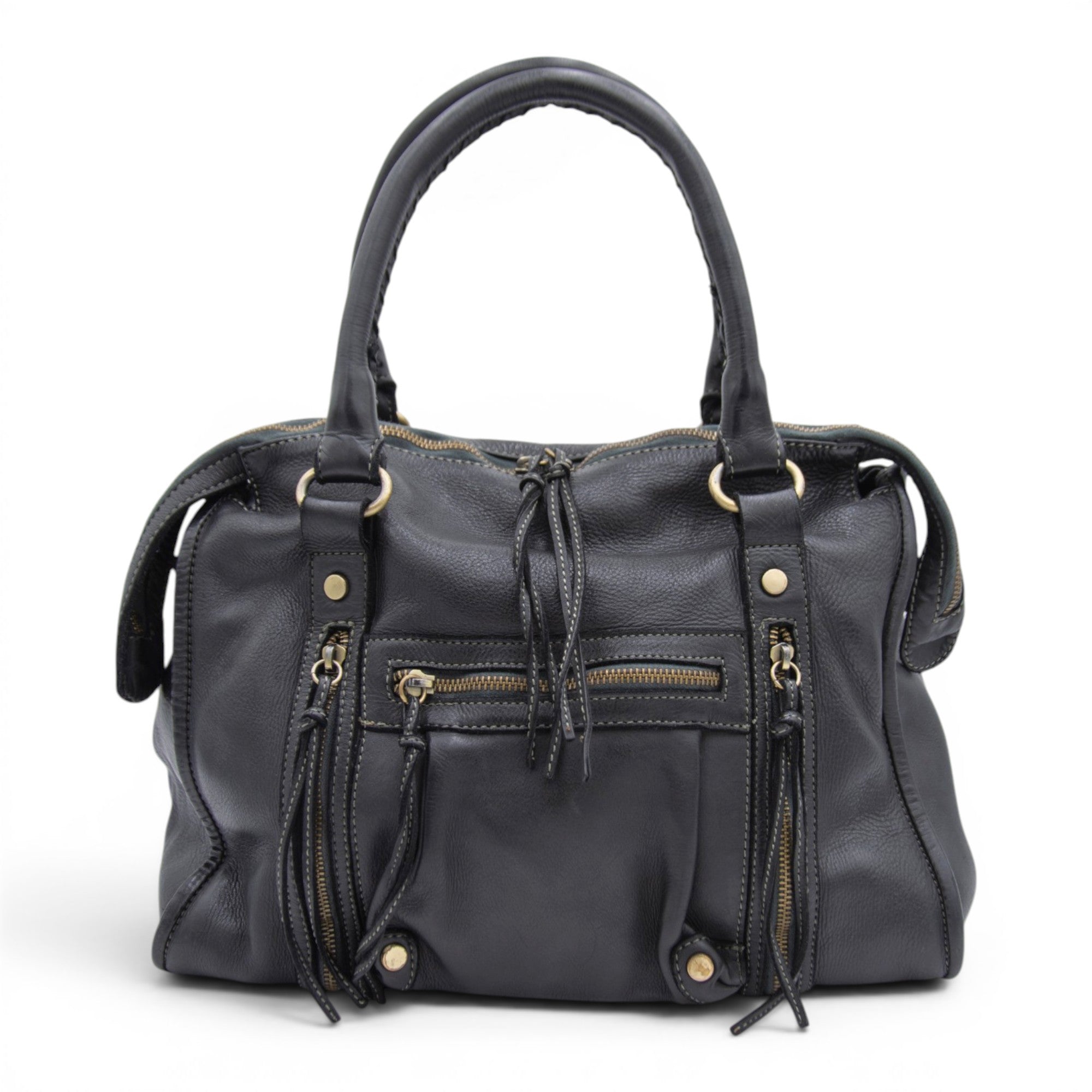 Large Pocket Satchel in Black