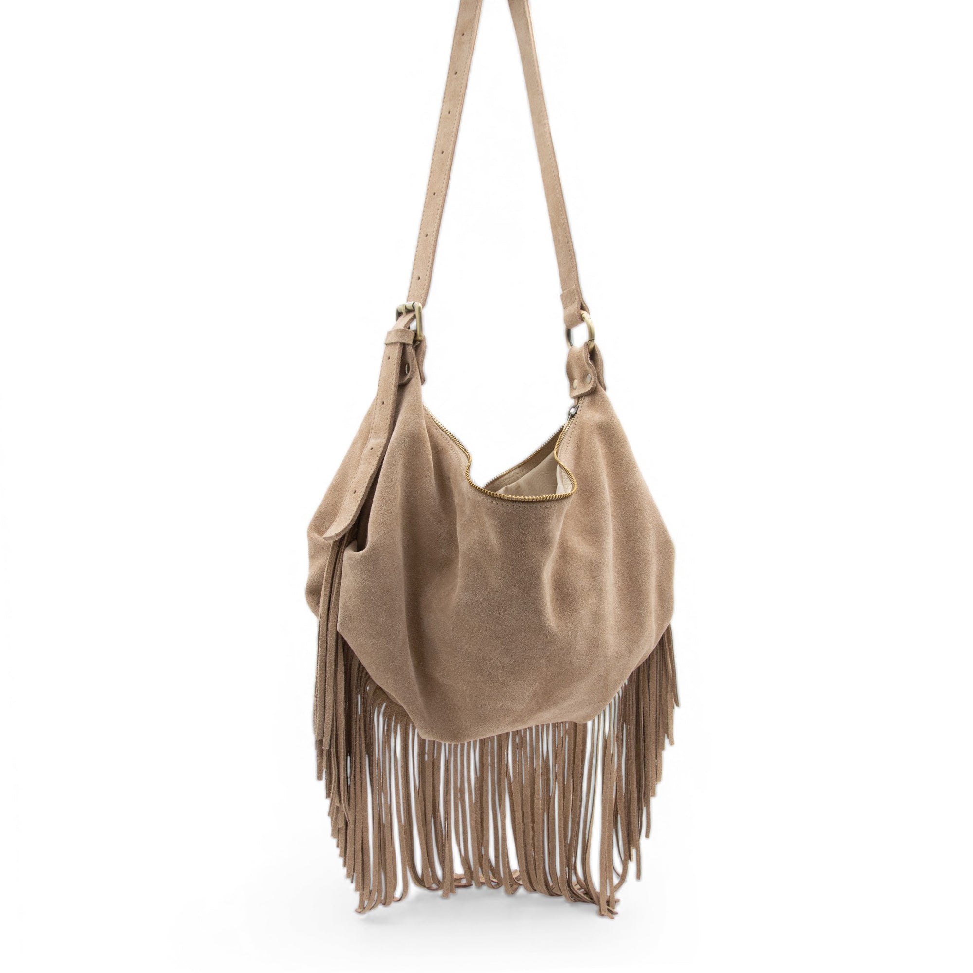 Dallas Suede Fringe in Sand