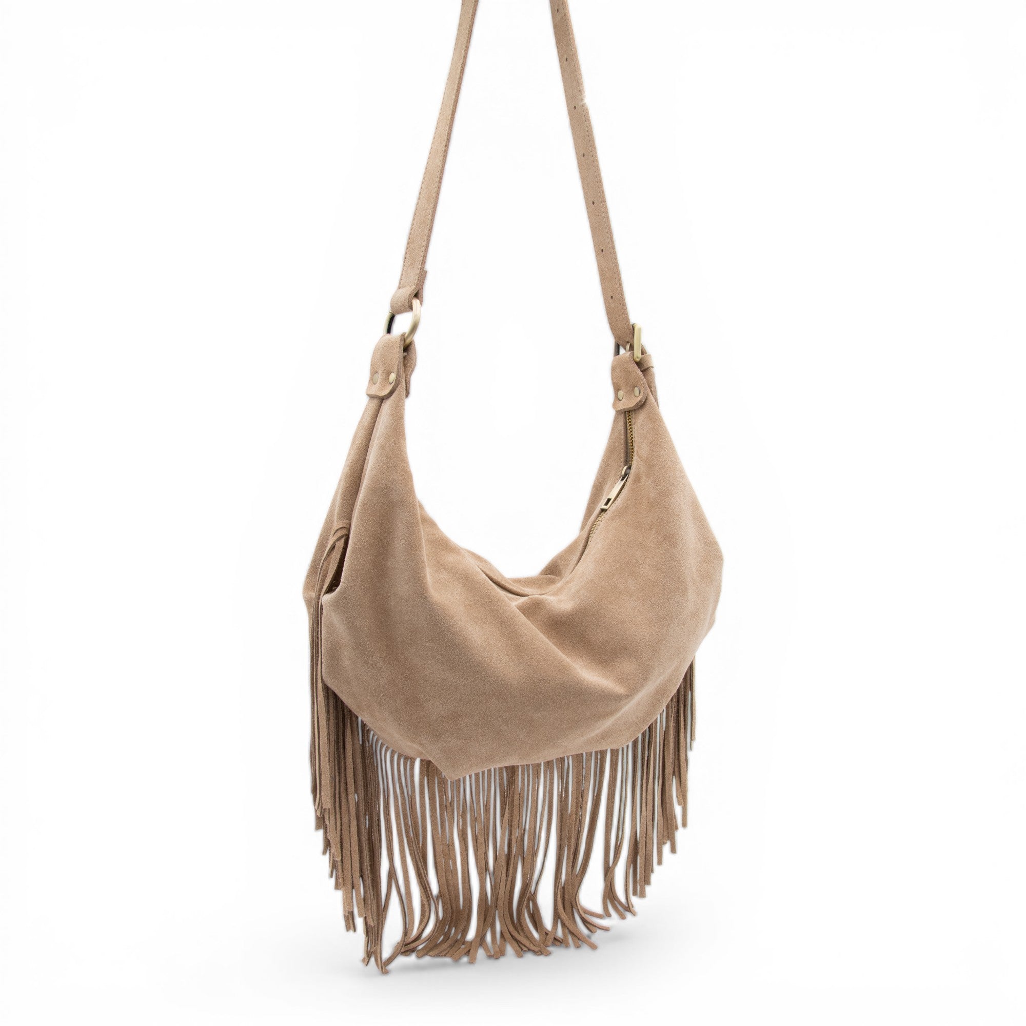 Dallas Suede Fringe in Sand