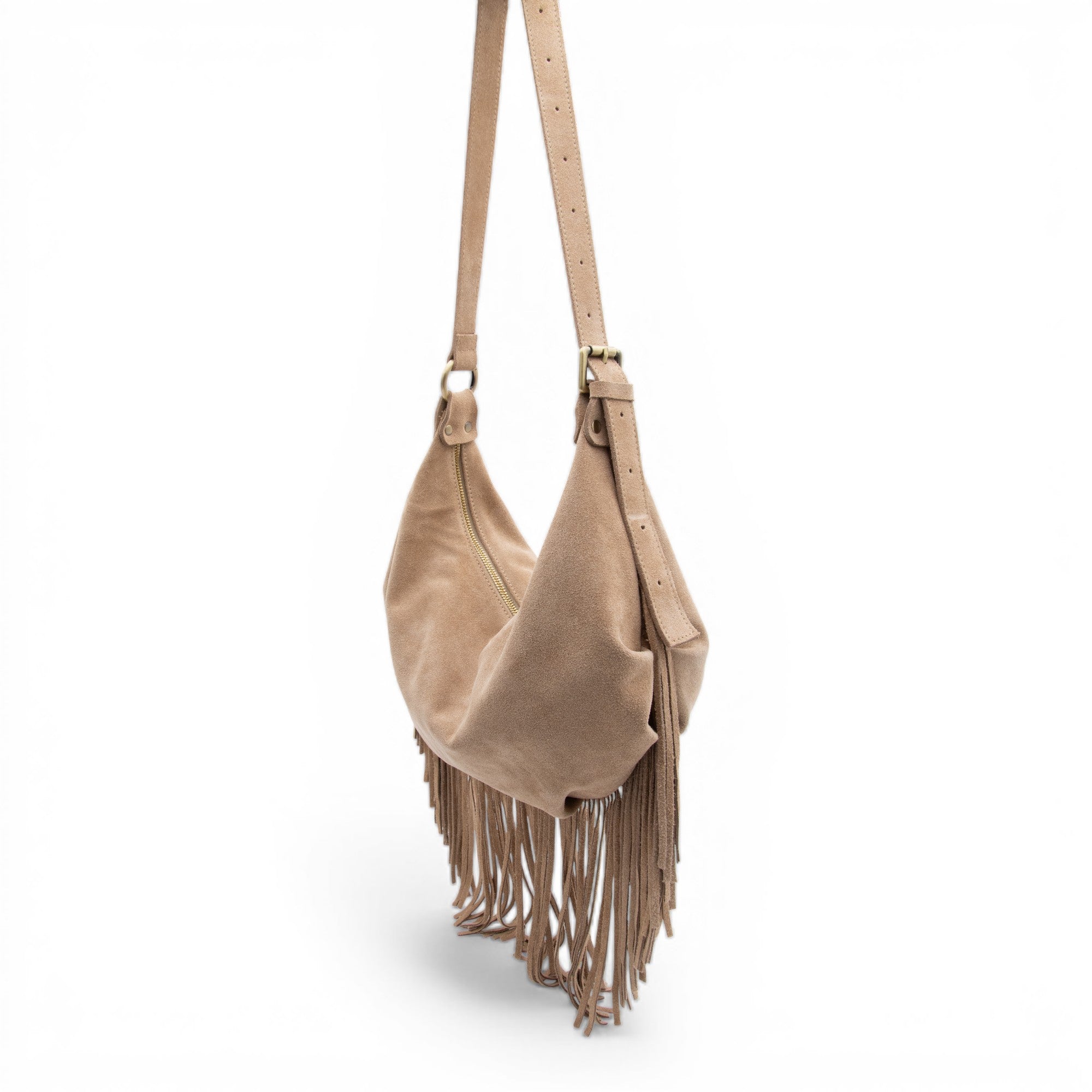 Dallas Suede Fringe in Sand