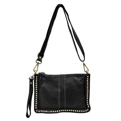Versilia Leather Handbag (Black) — Evaro Italia