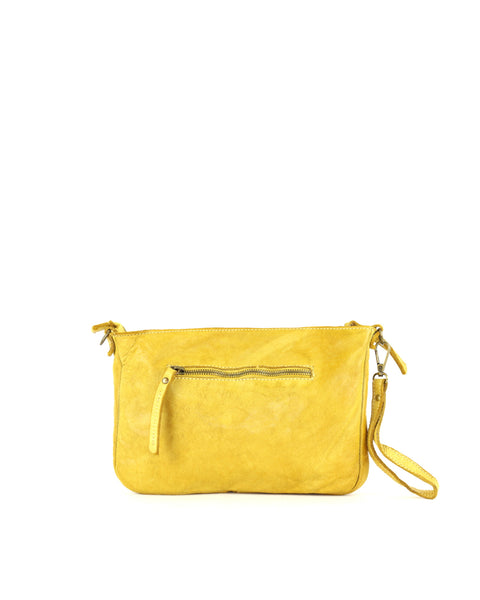 Back of Laura Woven Crossbody in Yellow
